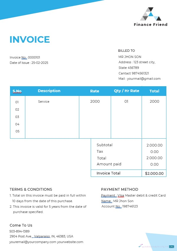 Download Finance Consultant Invoice Template Photoshop template